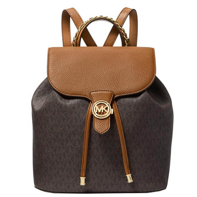 Michael Michael Kors Mina Large Logo and Pebbled Leather Backpack